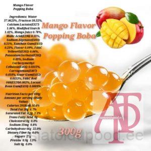 Mango Flavor Popping Boba, 300g