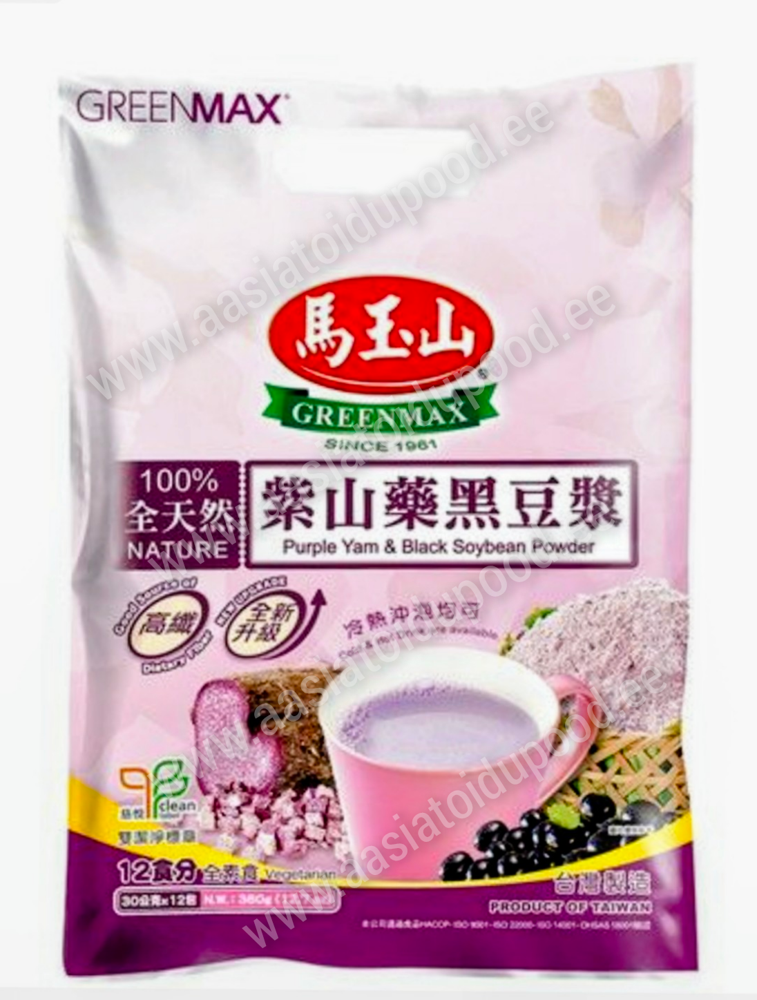 GREENMAX Purple Yam and Black Soybean Powder 12 packs x 30G